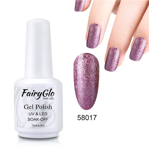 FairyGlo 15 мл Супер Bling Platinum Гель-лак блеск белая бутылка УФ гель лак для ногтей гель светодиодный праймер гель лак для ногтей эмаль - Цвет: 58017
