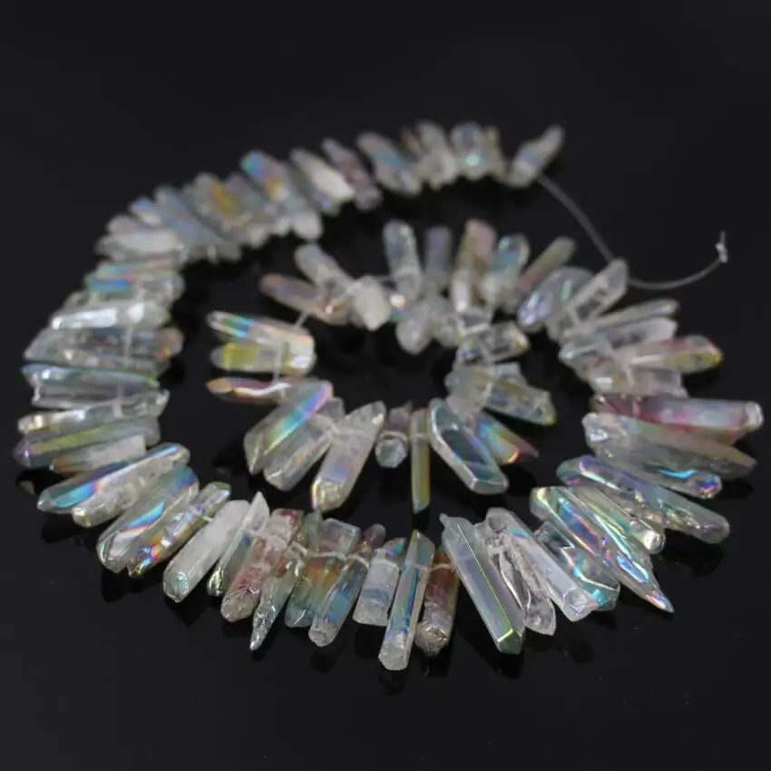 Полированные серые радужные титановые кварцевые хрустальные бусины 15 5 Дюймов