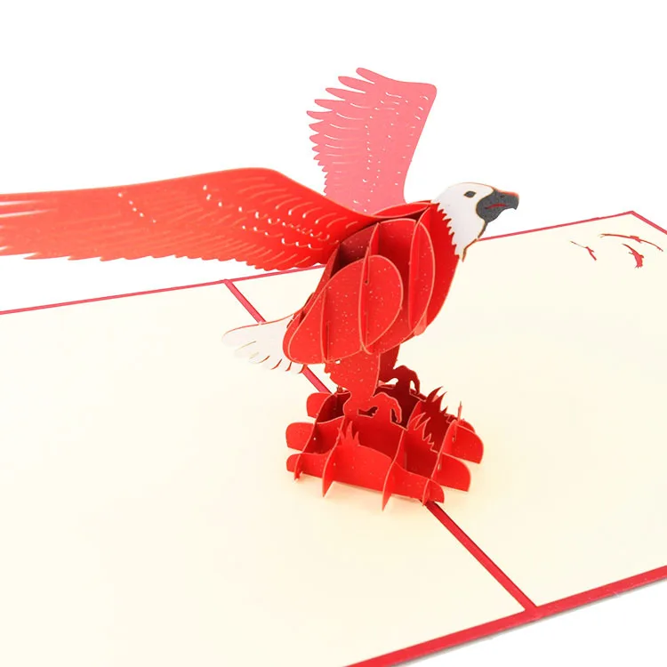 Eagle Всплывающие 3D открытки на день рождения мировые аттракционы место бизнес свадебные приглашения карта туристическая открытка поздравительный подарок открытка спасибо - Цвет: Eagle