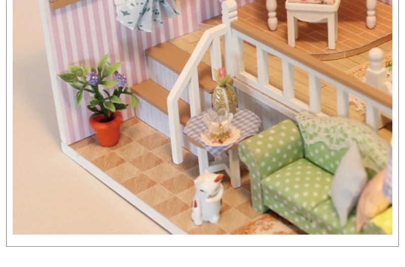 DIY 3D светильник игрушки для детей мебель пылезащитный чехол деревянный миниатюрный дом потому что я с вами кукольный домик Рождество День рождения M026