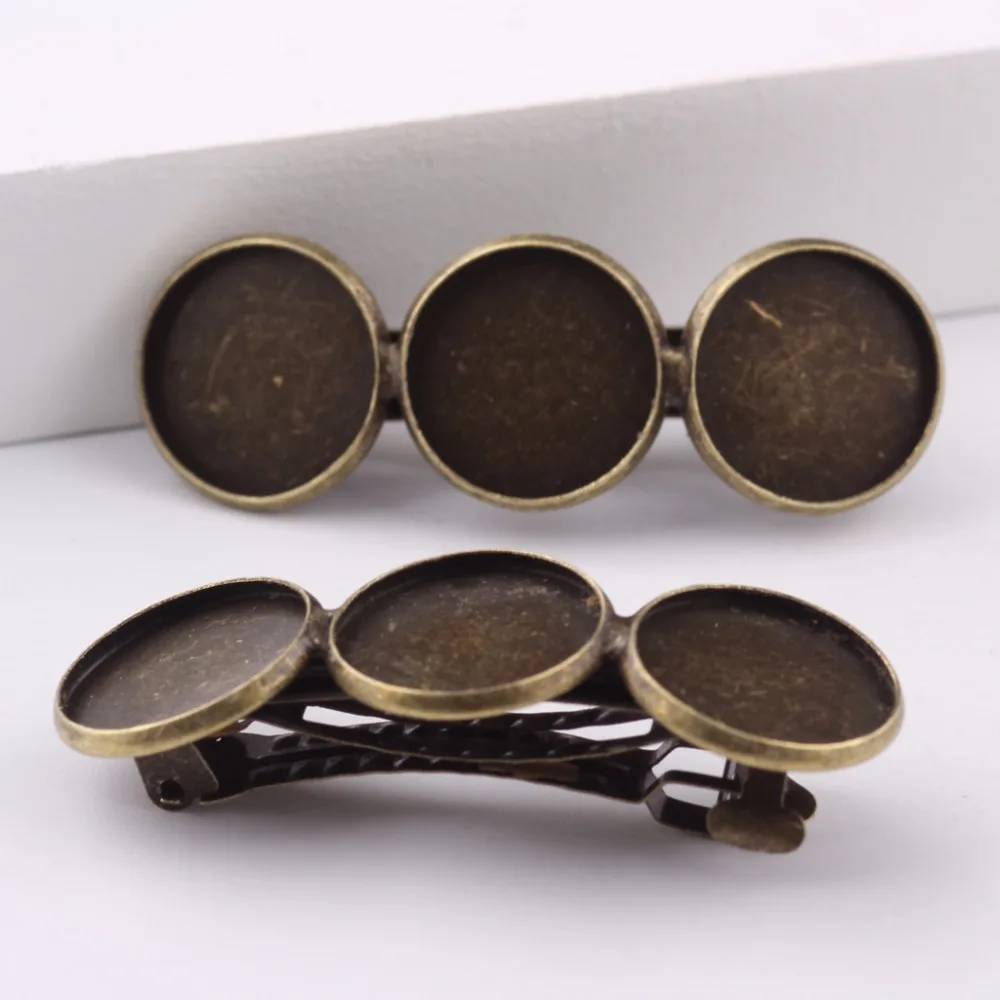 10 шт. зажимы для волос с камеей и кабошоном 16 мм|diy jewelry|cameo cabochonantique bronze |