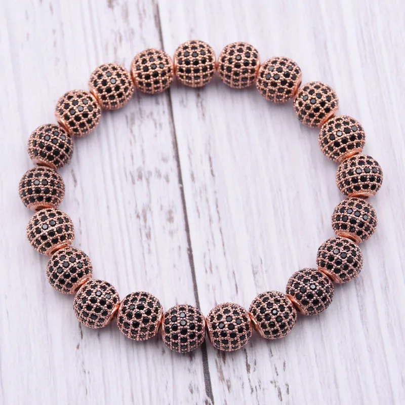 HYHONEY кубический Micro Pave CZ 10 мм мяч браслеты и циркон для wo для мужчин ювелирные изделия браслеты