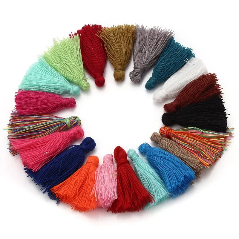 random color 50 шт случайный цвет 30 мм Мини хлопок кисточкой шнур DIY украшения ювелирных изделий - Цвет: random color