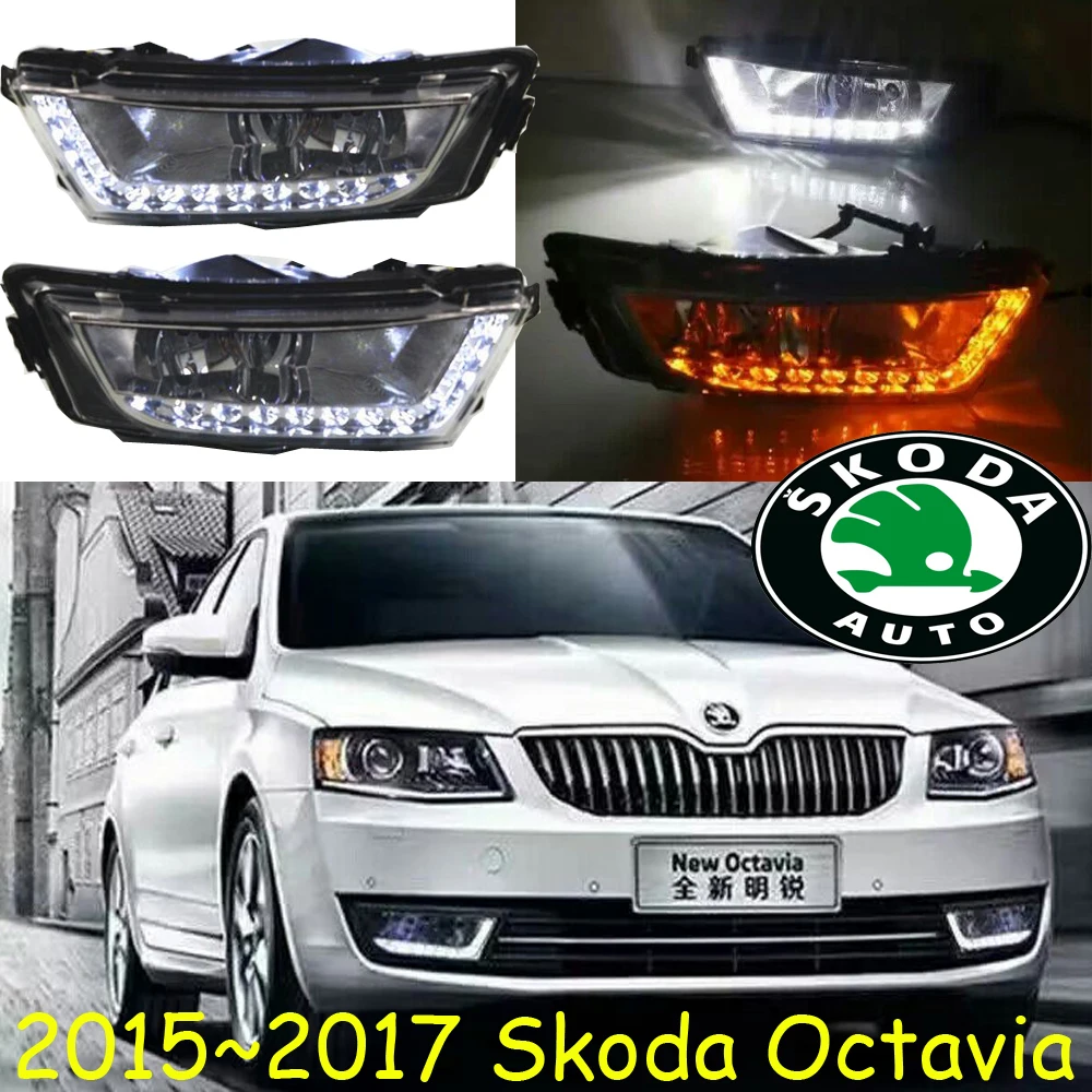 Skod Octavia Дневной светильник 2015 ~ 2017 хром LED Бесплатная доставка! Светодиодный туман