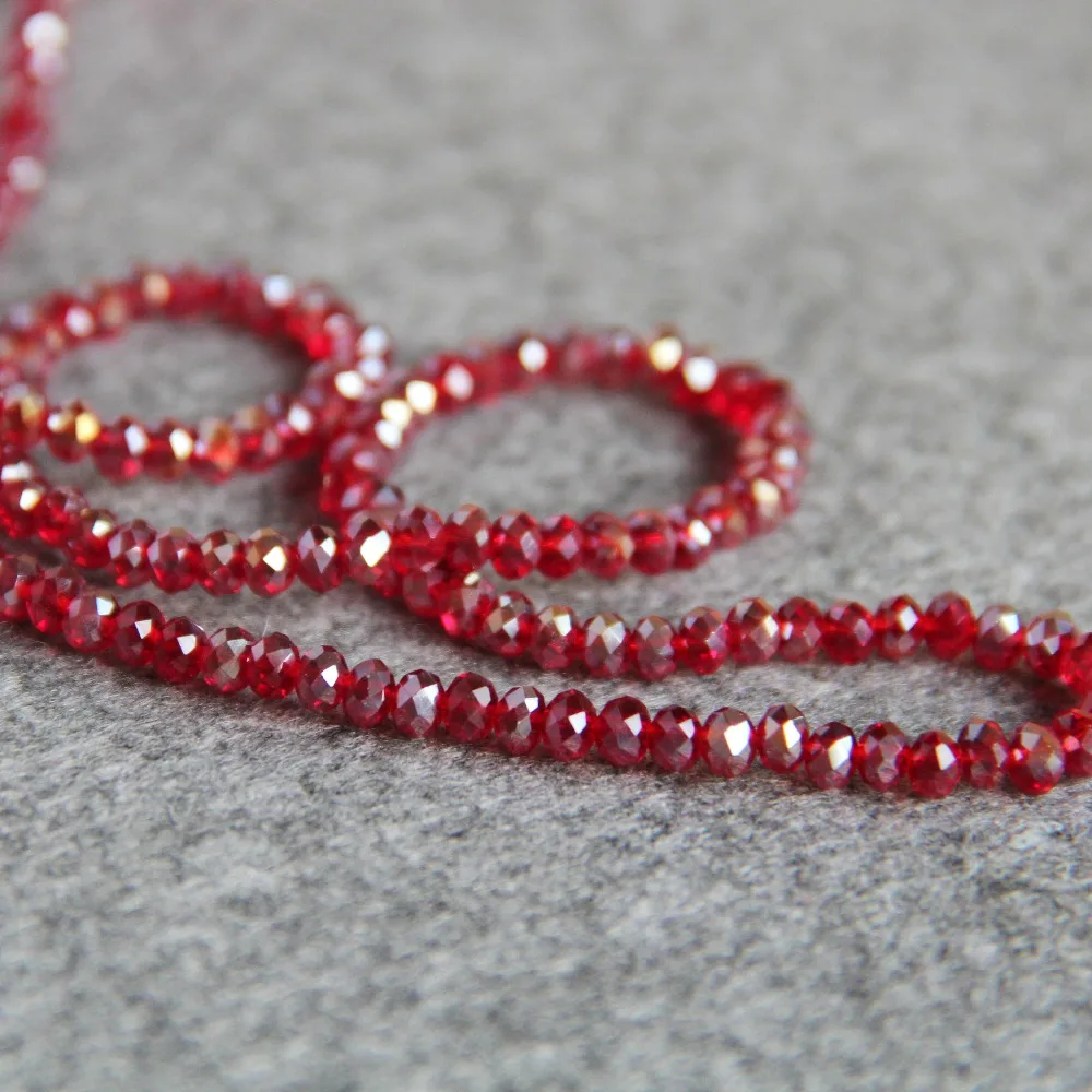 New For Necklace&ampBracelet 3*4mm Faceted Red AB+ Colorful Glass Crystal Beads Stone Loose 15inch DIY Fashion Jewelry Making | Украшения и