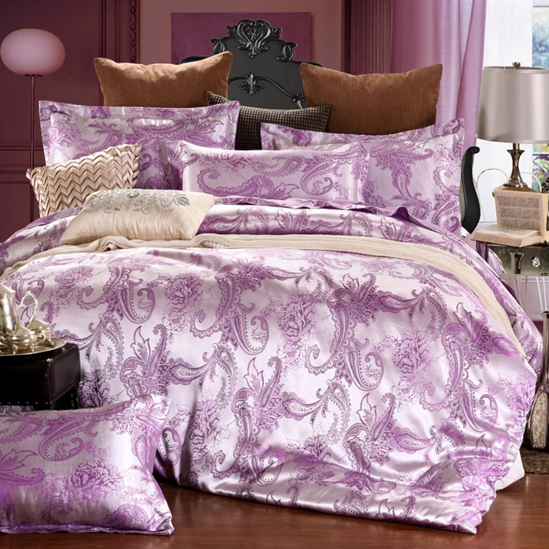 Such as pictures Горячая жаккардовое Постельное белье queen King size пододеяльник набор шелк и хлопок постельное белье синий camelcolor - Цвет: Such as pictures