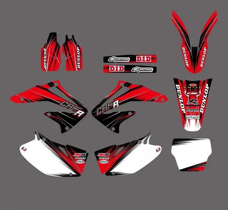 0174 Новый стиль Красная команда графика и фоны наклейки Наборы наклеек для Honda CRF450R