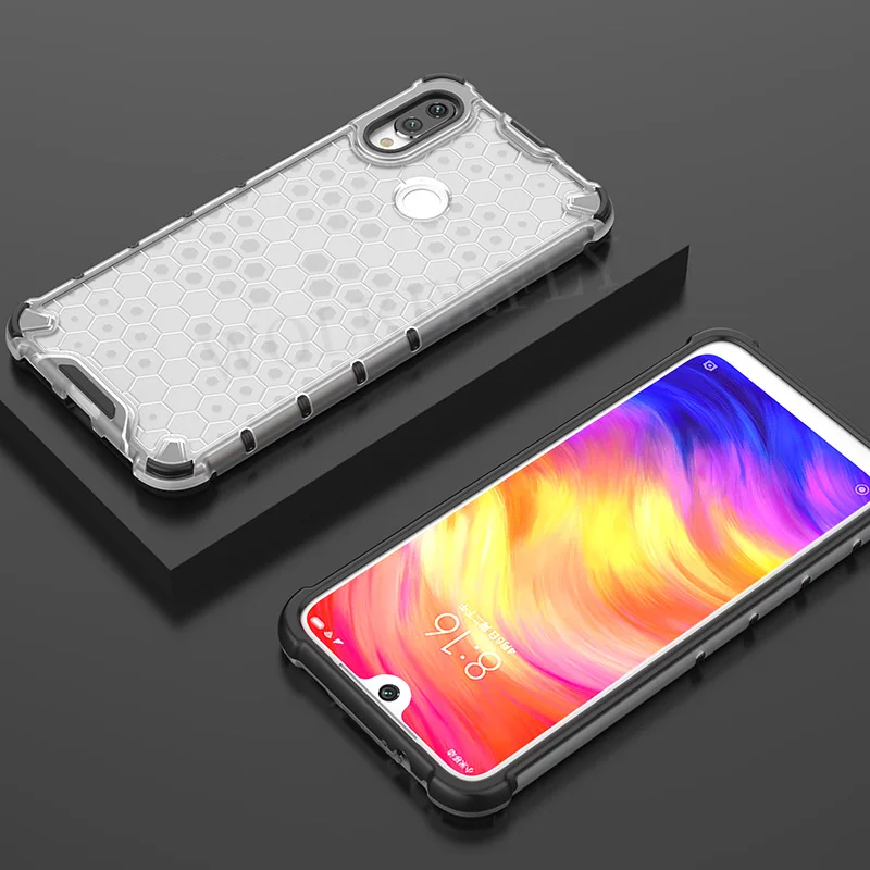 Гибридный защитный чехол из ТПУ+ поликарбоната для Red mi Note 7 5 8 Pro, прозрачный противоударный чехол с Сотами для Xiaomi mi 9 Lite CC9 CC9E A3, красный чехол для mi 7