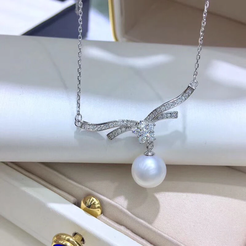 

925 Silver Necklace Chain with Pendant Findings and Component Jewelry Parts Fittings for Edison Pearls Corals Jades Stones