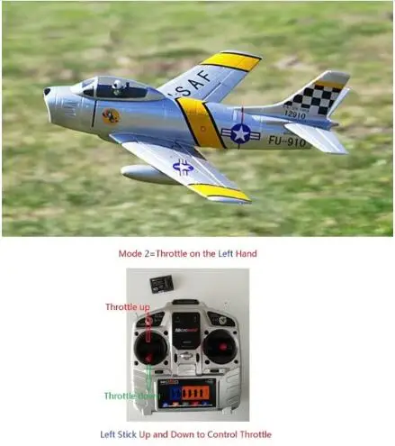 Радиоуправляемый мини-самолет EDF Jet F86 50 мм готовый к полету без батареи подходит