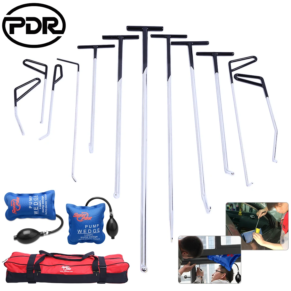 PDR Car Dent Repair Hail Remover Hooks Rods Auto Paintless Dent Removal Door Dent Dings Removal Painless Tools for Automotive