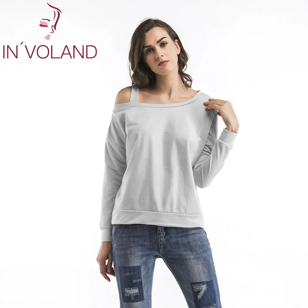 Для женщин на каждый день секси с открытыми плечами однотонный вырез лодочкой