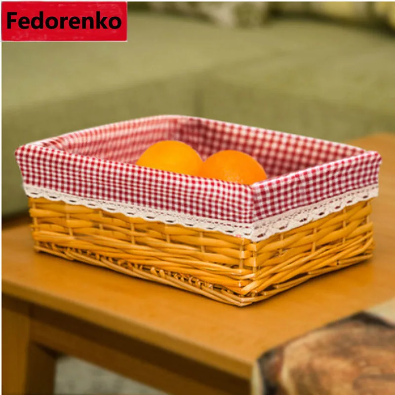 Декоративные маленькие плетеные корзины кухонный Настольный органайзер