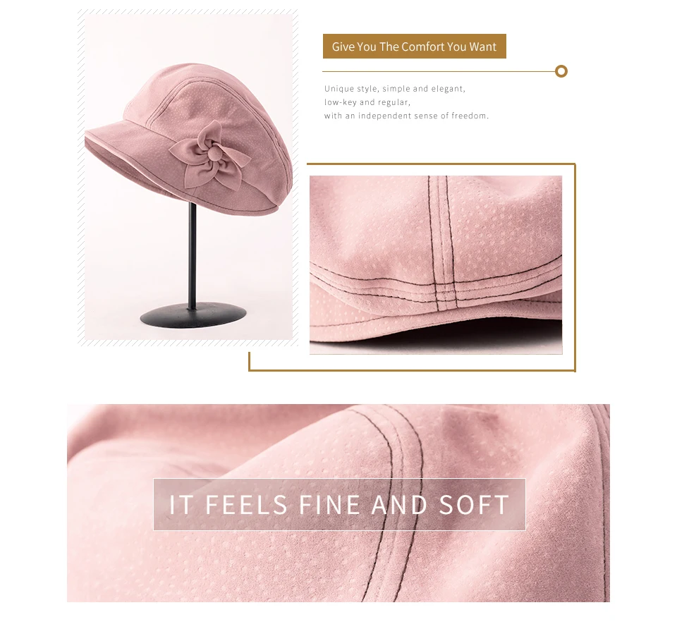 Beret round face winter octagonal hat female holiday vacation wild pink hat female hat sunshade face cap