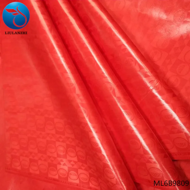 

LIULANZHI african red bazin fabric for sewing brocade jacquard fabrics african fabric free shipping material 10 yards/lot ML6B98