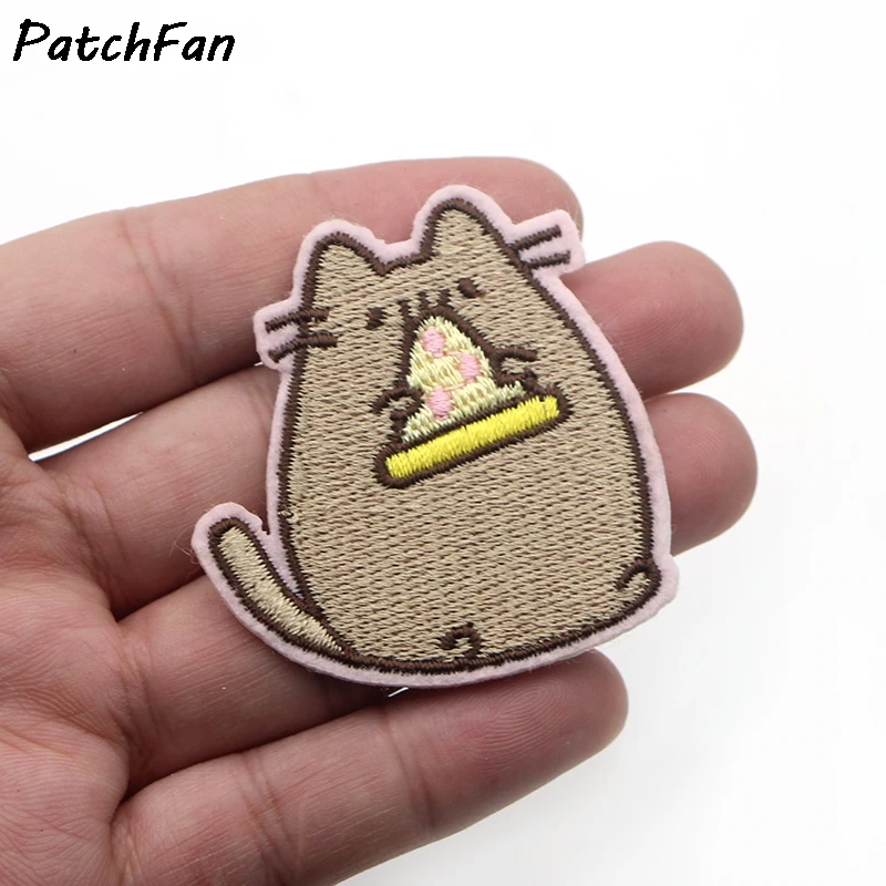 A0115 Kawaii животное, мультяшная кошка, тканевая нашивка, вышитый значок, мультяшная Одежда для девочек