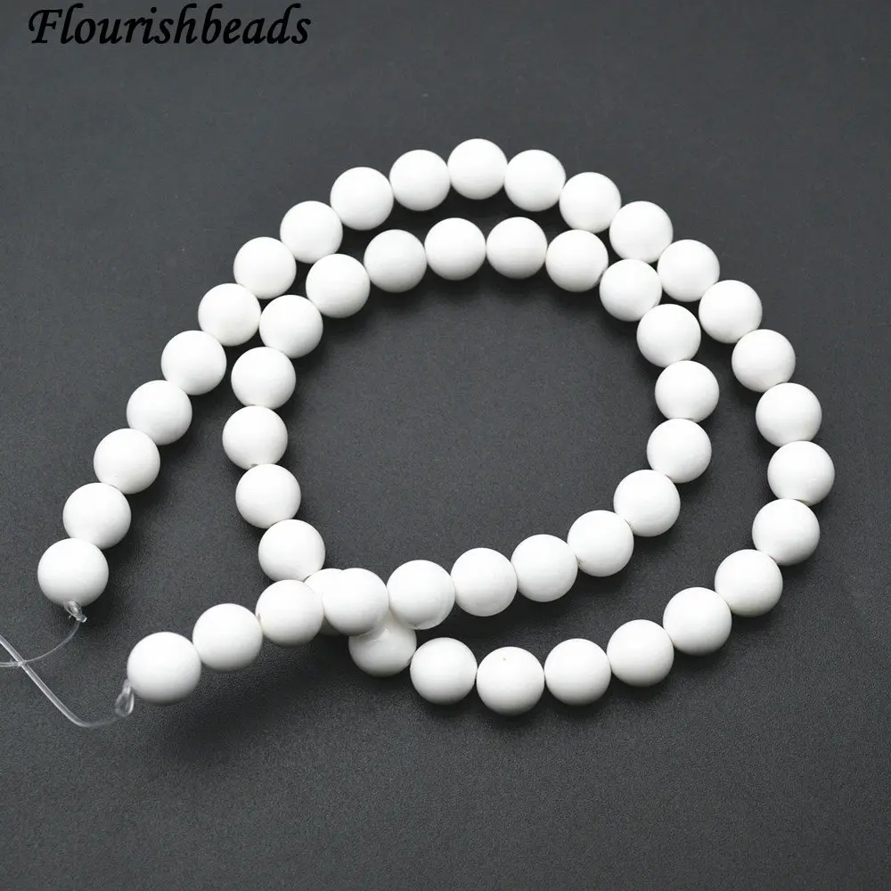 Гладкие Круглые шарики из натурального белого агата 4 мм 6 8 10 12 14 мм|beads 4mm|beads beadsbeads