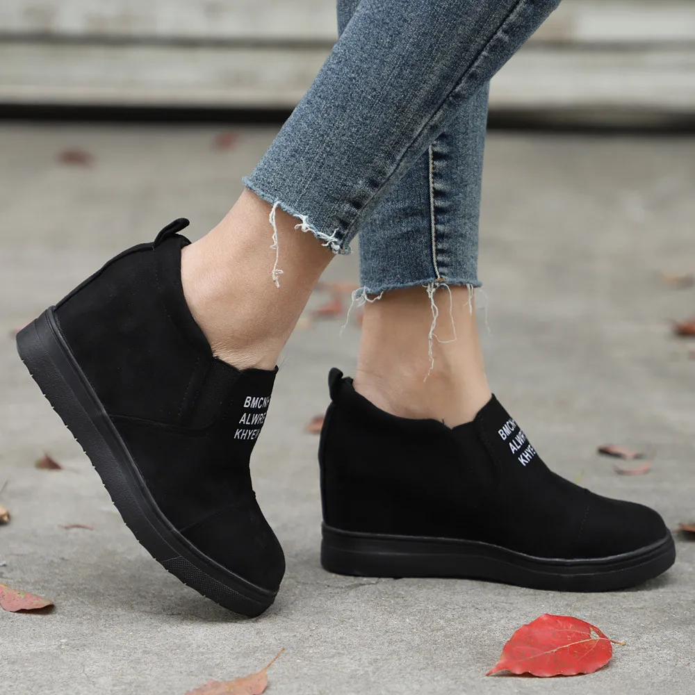 Women's Ladies Fashion Ankle Letter Increasing Wedges Martin Shoes Short Boots winter boots women warm snow#g8