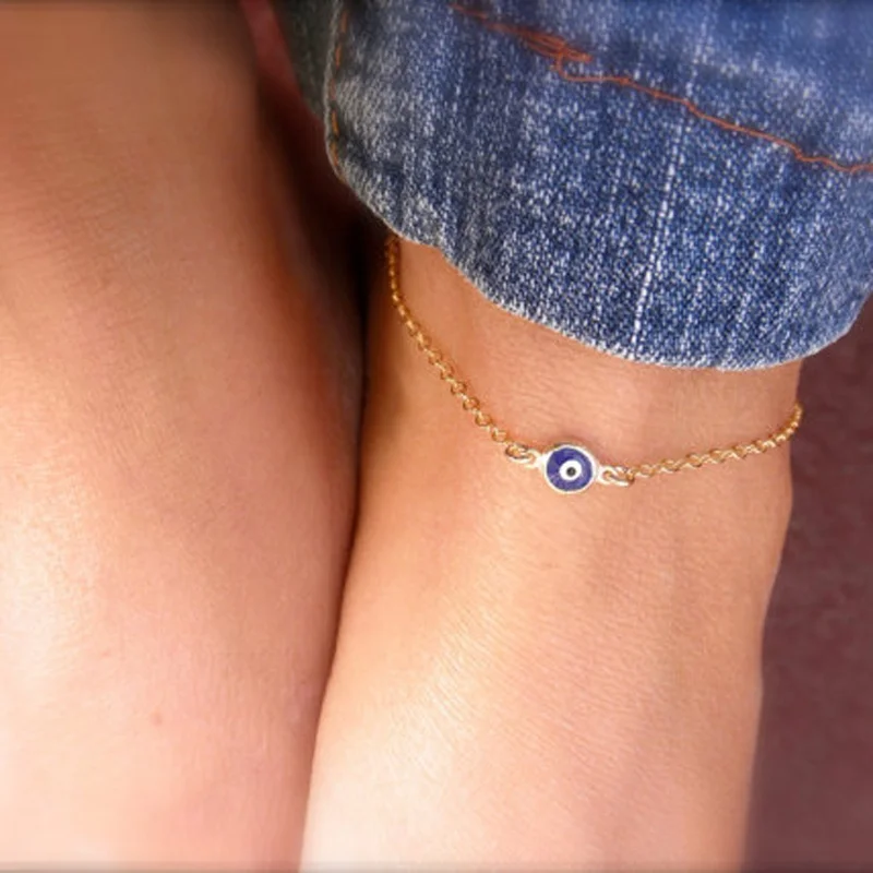 Изящный браслет на ногу с изображением сглаза удачи очаровательные турецкие