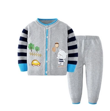 Вязаный осенний свитер для маленьких мальчиков и девочек детская трикотажная