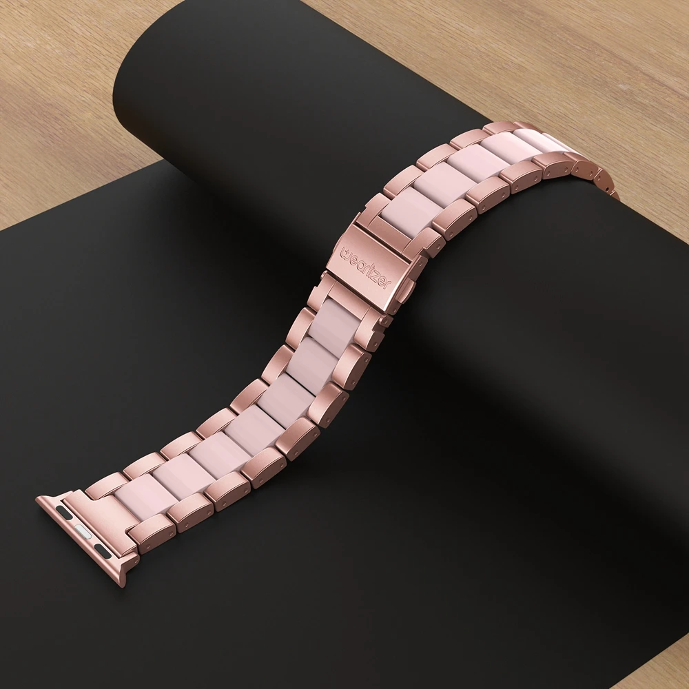 Ремешок Wearlizer из нержавеющей стали для Apple Watch Series 5 4 3 2 1 браслет с застежкой