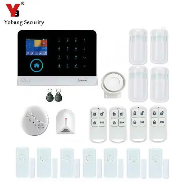Yobang Security-Wi-Fi GSM Беспроводная PIR домашняя охранная sms-сигнализация стеклянный