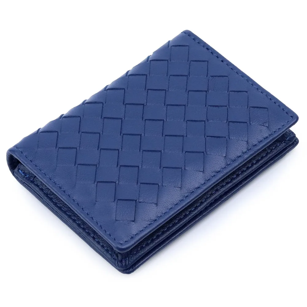 

New Fashion Pink Credit Card And ID Card Holder Women Men Gift Bus And Bank Card Cover With Weaving Genuine Leather Coin Wallets