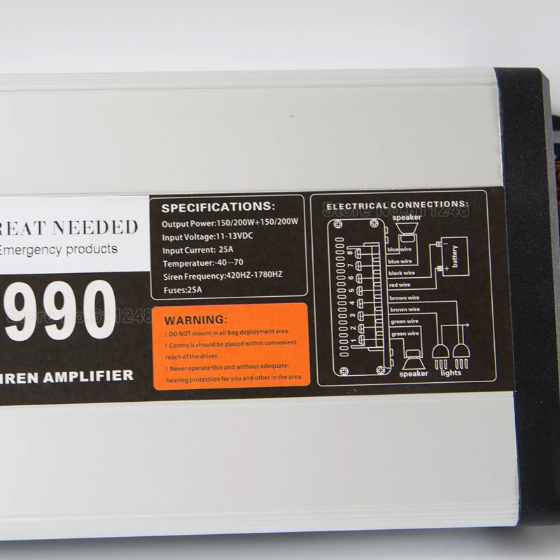 200W 12V черный Нержавеющая сталь Автомобильная сигнализация сирена динамик