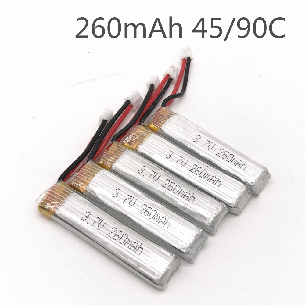 5PCS 3 7 V 260 мА/ч 45C/90C 8 Lipo Батарея PH2.0 разъем для Eachine US65 UK65 QX65 UR65 Mobula7 беспилотный