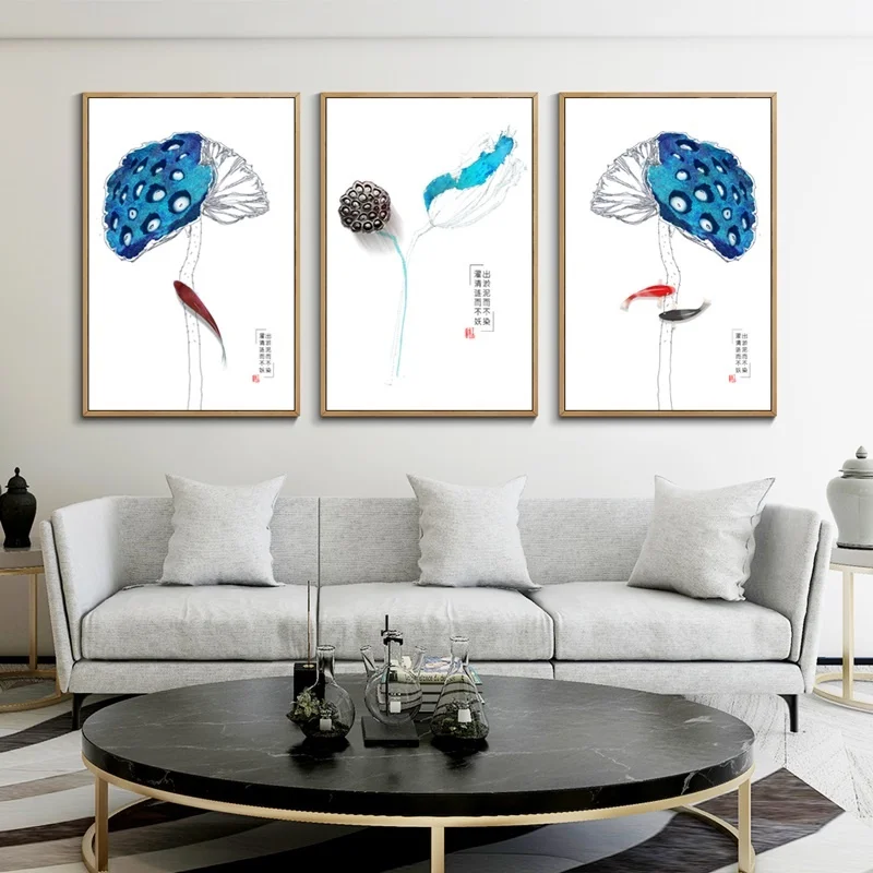 Современный художественный постер для украшения дома новые китайские чернила