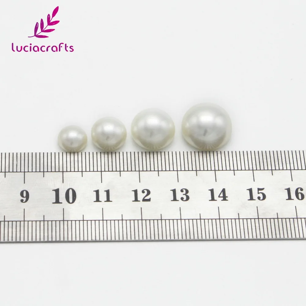 Lucia crafts 8 мм/10 мм/12 мм/14 мм цвет слоновой кости полукруглые бусины с плоской задней стороной имитация жемчуга DIY одежда аксессуары для дизайна ногтей E1201