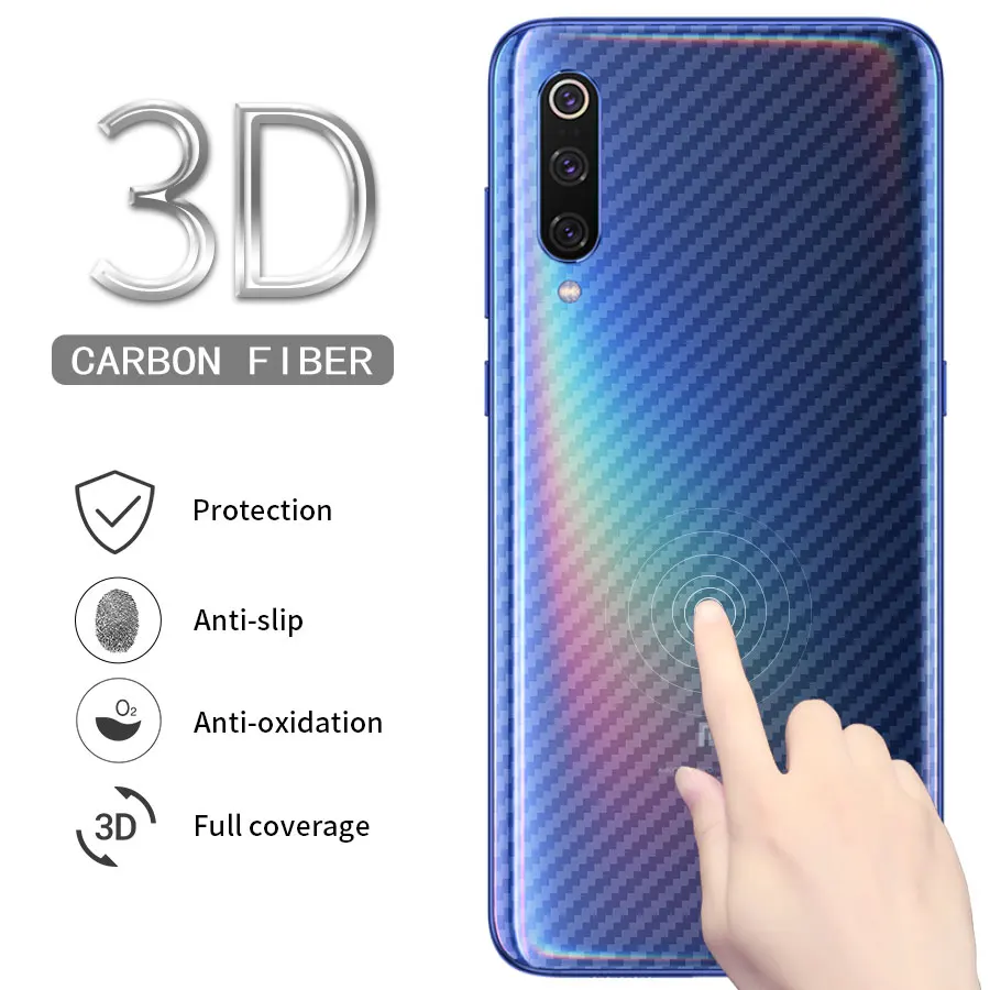 Наклейка протектор экрана для Xiaomi mi 9 SE задняя крышка из углеродного волокна