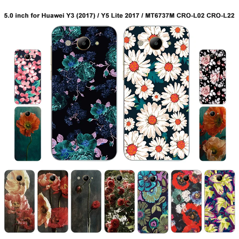 5 0 дюймовые чехлы для Huawei Y3 2017 изящные с рисунком Y5 Lite Мягкий силикон MT6737M|Бамперы|