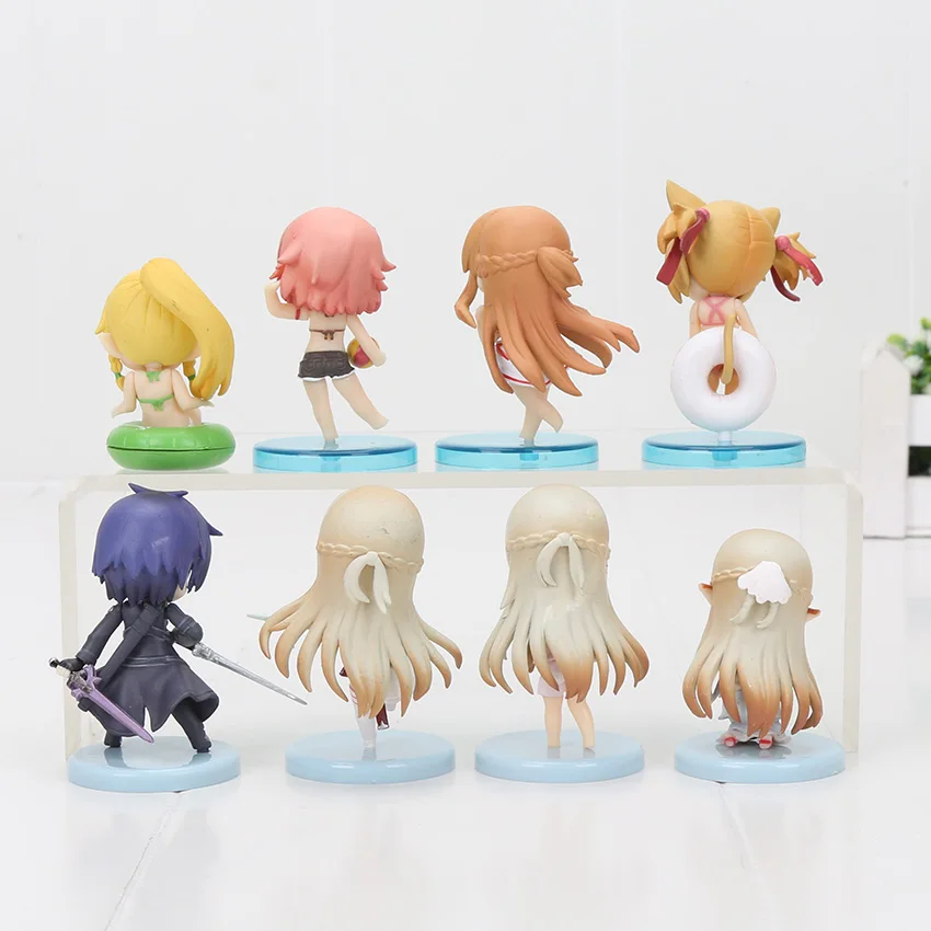 6 см 4 шт./компл. симпатичный Меч Art Online Набор фигурок(SAO), Kirito Asuna niitengo ver ПВХ игрушки