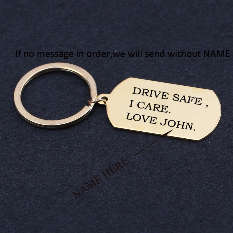 Брелок на заказ с именем Engaved Drive Safe I Care Love John подарок для влюбленных пар бойфренд
