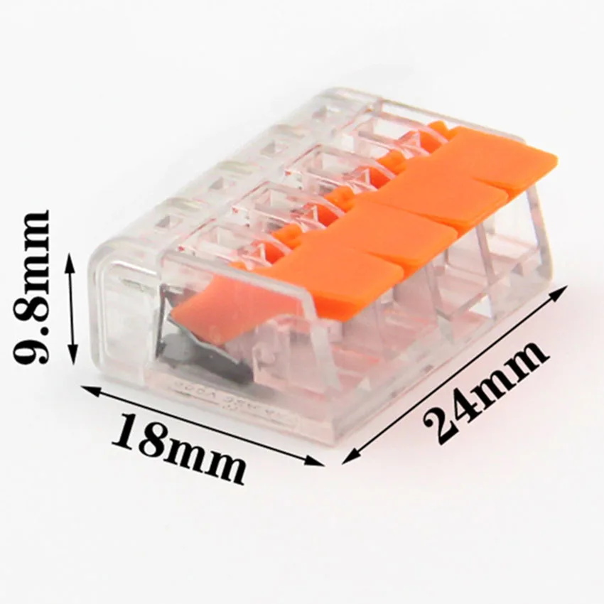 PCT-414 100 шт. быстродействующий коннектор Teminator Lug 32A 450 в 0,14-4 мм^ 2 Весна Faston клеммный блок комплект соединителей Электрический