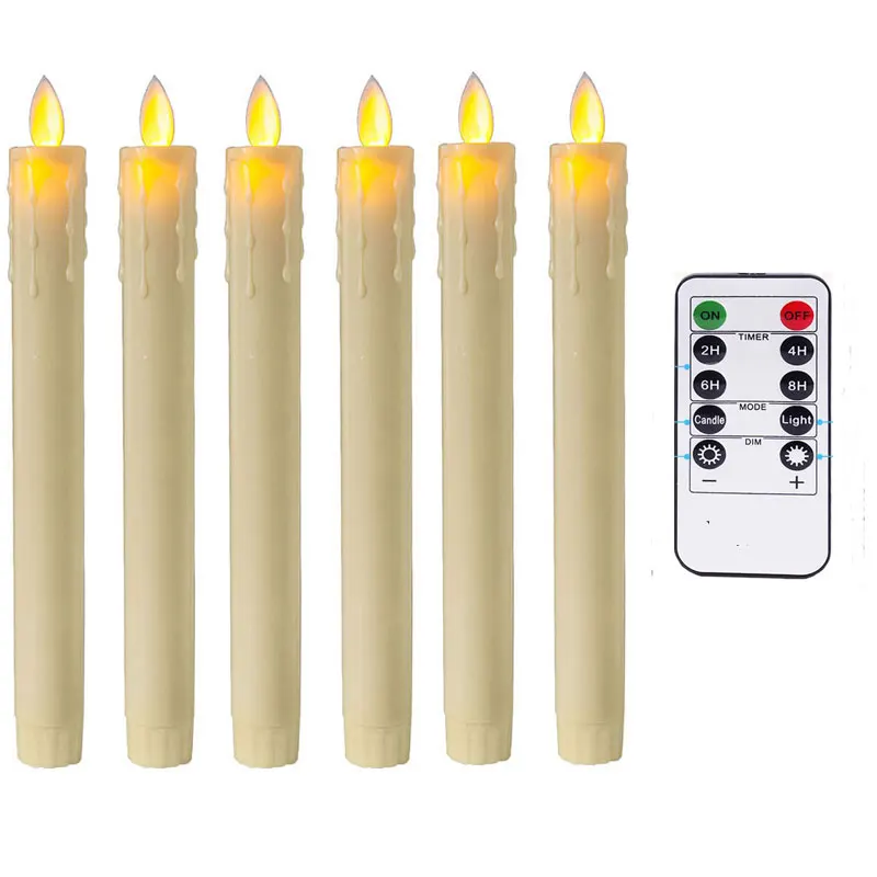 

6 pieces Warm white Dancing flame led candle, battery operated Candlestick,flameless bougies decoratives maison for wedding
