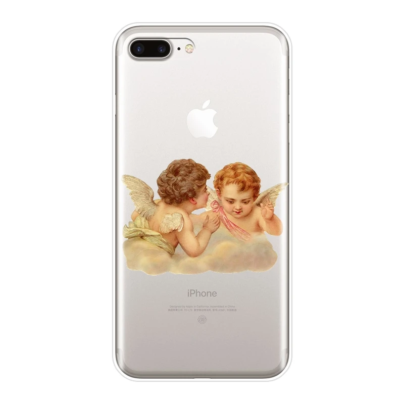 Мягкий силиконовый чехол для телефона Apple iPhone 6 S 7 8 X XR XS Max задняя крышка ангела