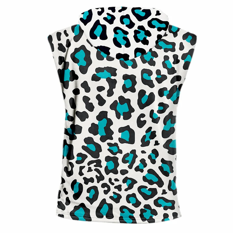 OGKB модная одежда без рукавов с круглым вырезом и 3D принтом цвет синий Леопардовый