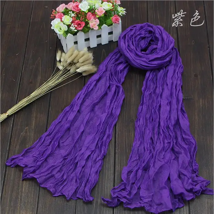 Женский шарф модный однотонный шифоновый в стиле ретро Женская