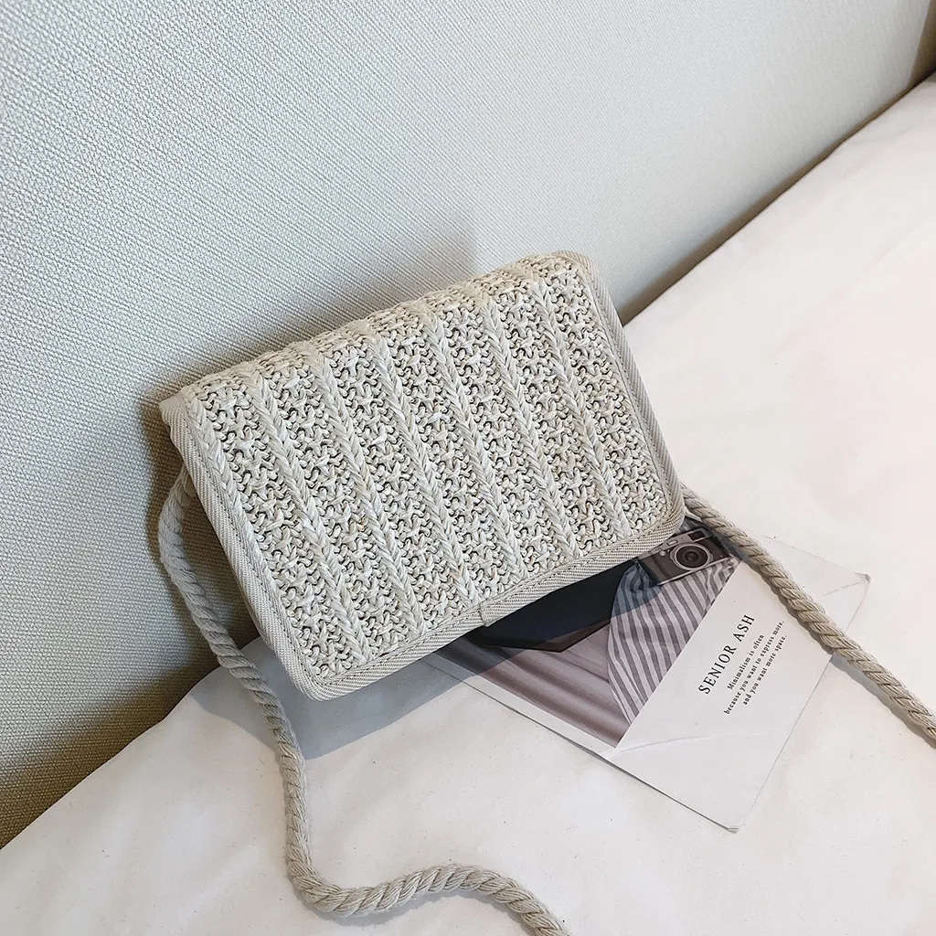 Сумка OCARDIAN женская с откидной крышкой модный саквояж сплошного цвета Плетеный