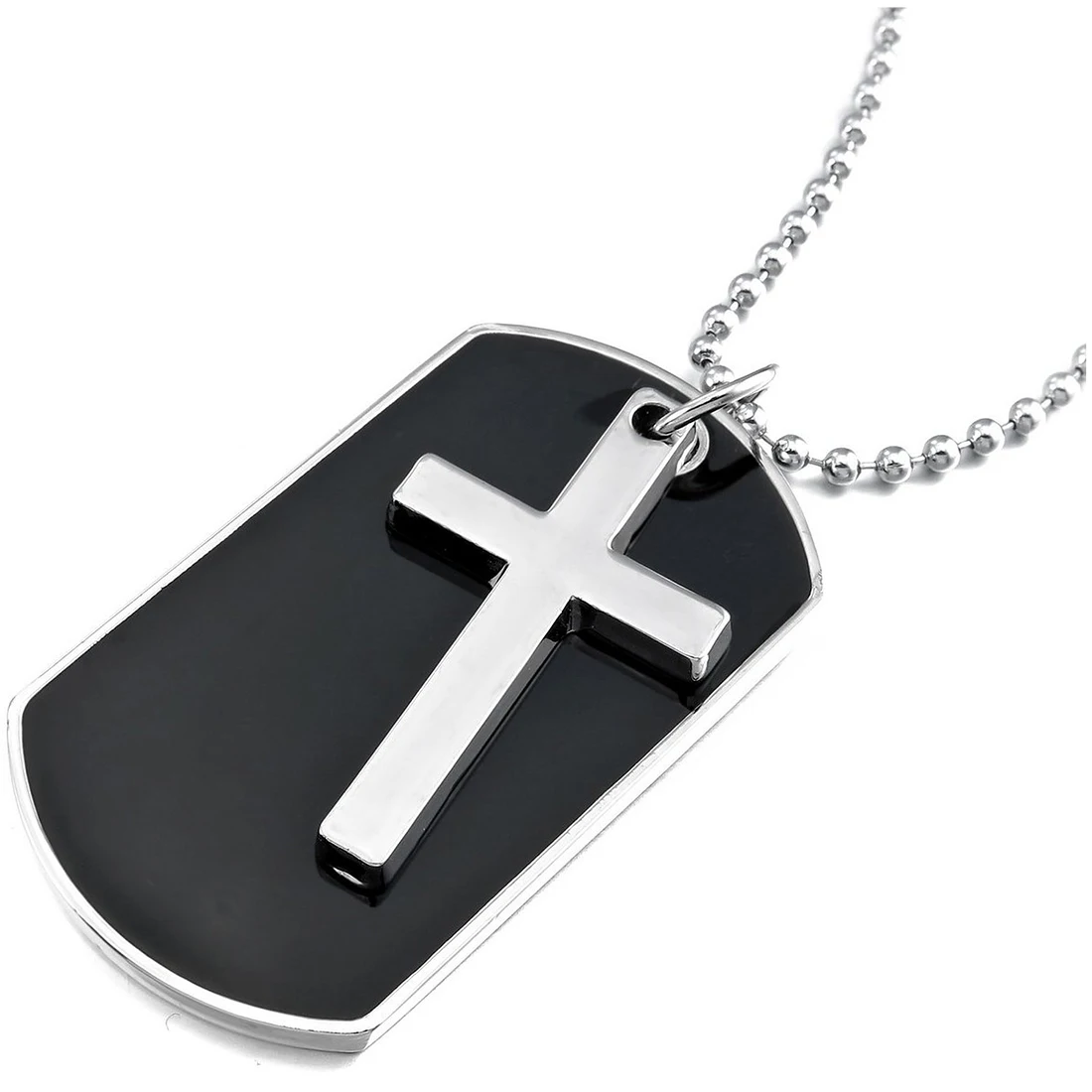 Stainless Steel Necklace Pendant Dog Tags Army Nameplate Cross Shaving Blade Necklaces Chain for Men Women Unisex | Украшения и