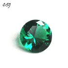 CSJ незакрепленный изумруд круглой огранки, наноизумруд для серебряных монтажных колец, Diy ювелирных изделий, тонкой резки