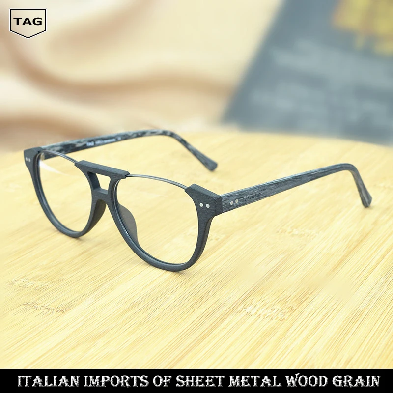 

2023 TAG Hezekiah Eyewear Frames Creative wood grain myopia computer glasses women men Retro fashion glasses frame oculos de gra