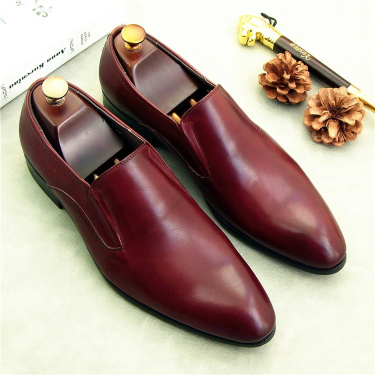 

black wine red wedding oxfords shoes man 2018 italian leather derby shoes spring autumn party dress shoes business tuxedo oxford