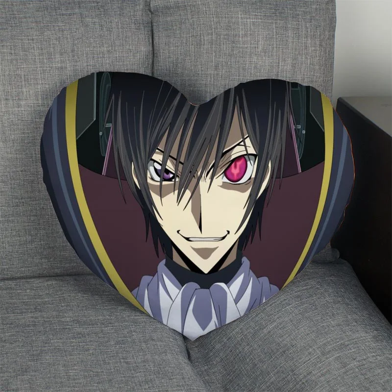 Code Geass Lelouch of the Rebellion сердце Форма Наволочка на заказ молния только покрыть без