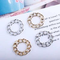10pc 2628mm gold silver color imitate chain circle round charms diy jewelry metal pendant connector accessories