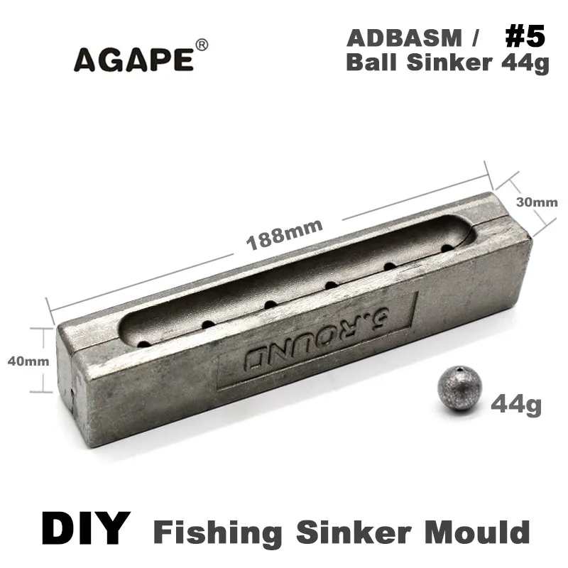 Agape DIY рыболовный шар грузило прессформы ADBASM/#5 шарик 44g 6 полостей|Рыболовные