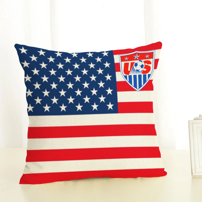 New English Usa Pillow Cushion Case French Country Flag Paris Pillowcases Sofa 18X18 Cotton Linen Lumbar Support Almofada