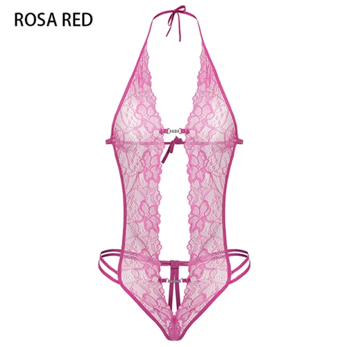 Rosa Red Avidlove, на День святого Валентина, сексуальное нижнее белье, горячее, эротическое, кружевное, глубокий v-образный вырез, Тедди, сексуальное, эротическое нижнее белье, нижнее белье, lenceria, сексуальный костюм - Цвет: Rosa Red